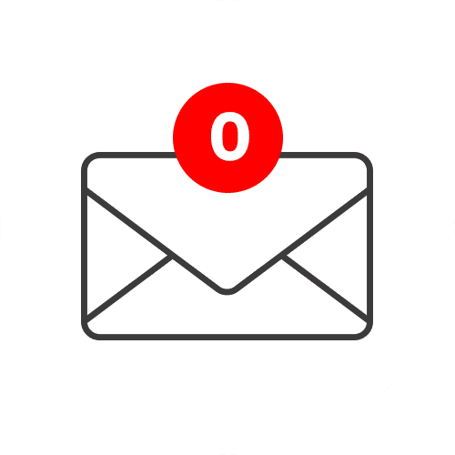 mail icon with a number indicating an inbox zero