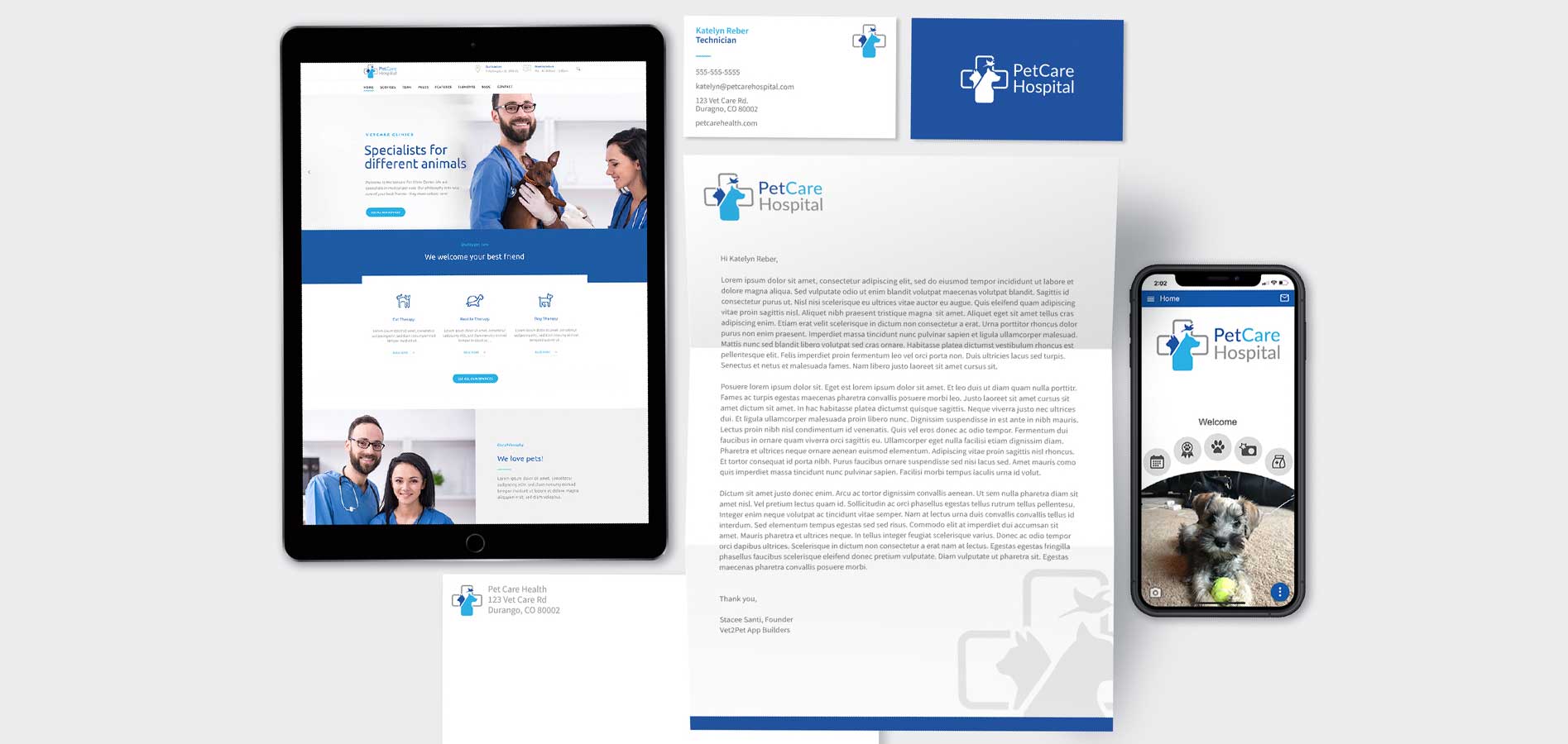 veterinary hospital website and app design