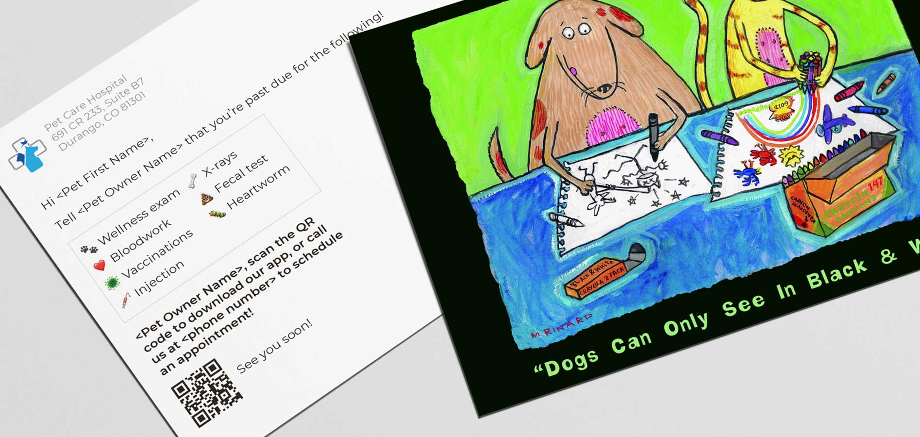 veterinary postcard reminders